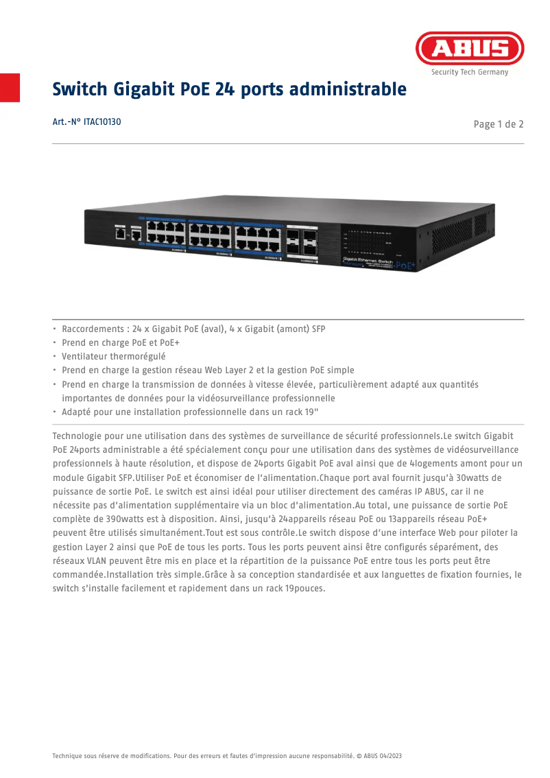 Imagen de la primera página del manual del dispositivo ITAC10130