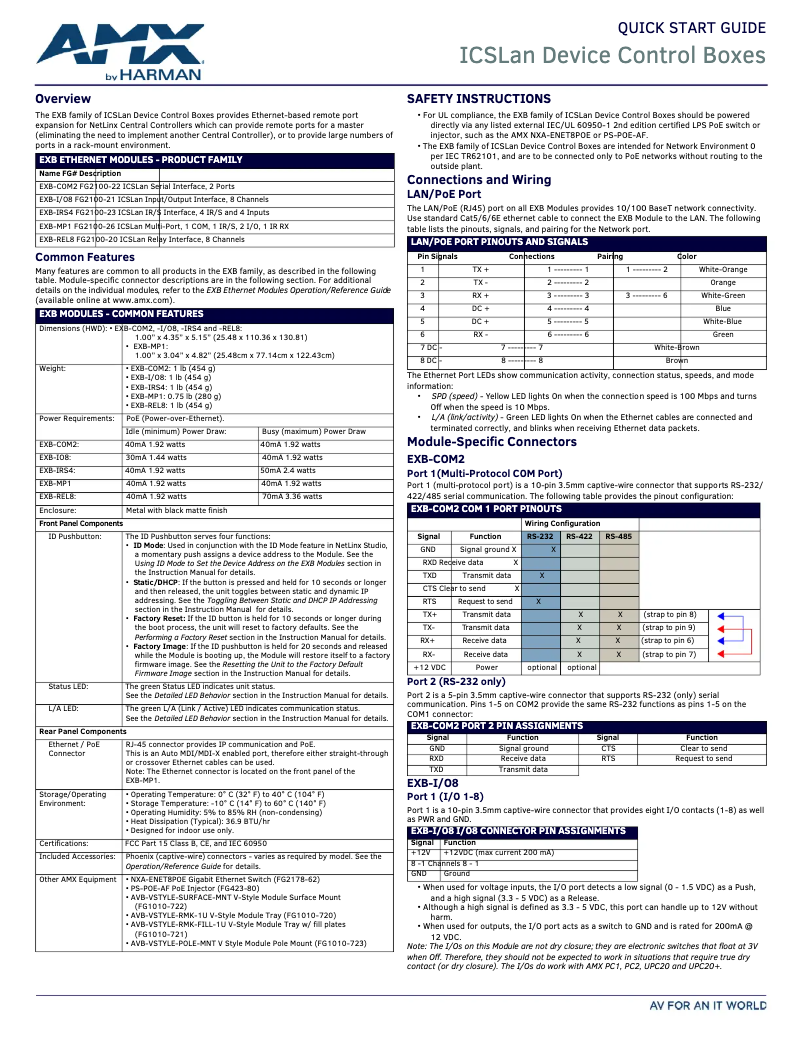Imagen de la primera página del manual del dispositivo EXB-I/O8