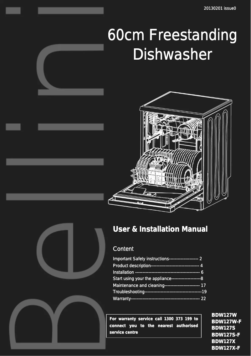 Imagen de la primera página del manual del dispositivo BDW127S