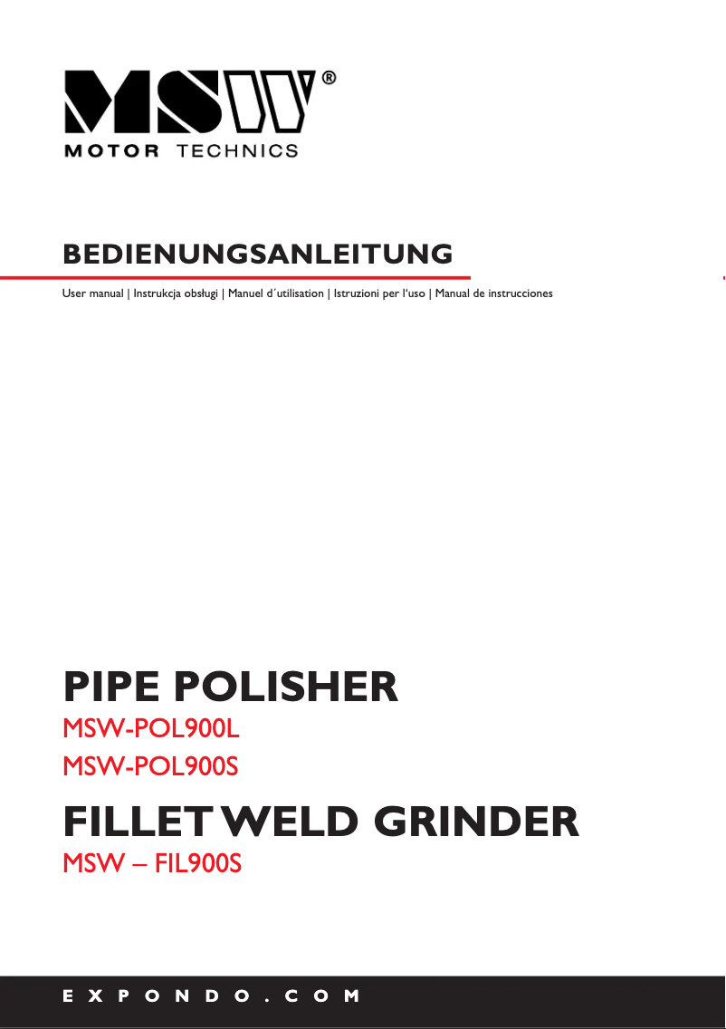 Página 1 del manual Manual de usuario MSW MSW-FIL900S