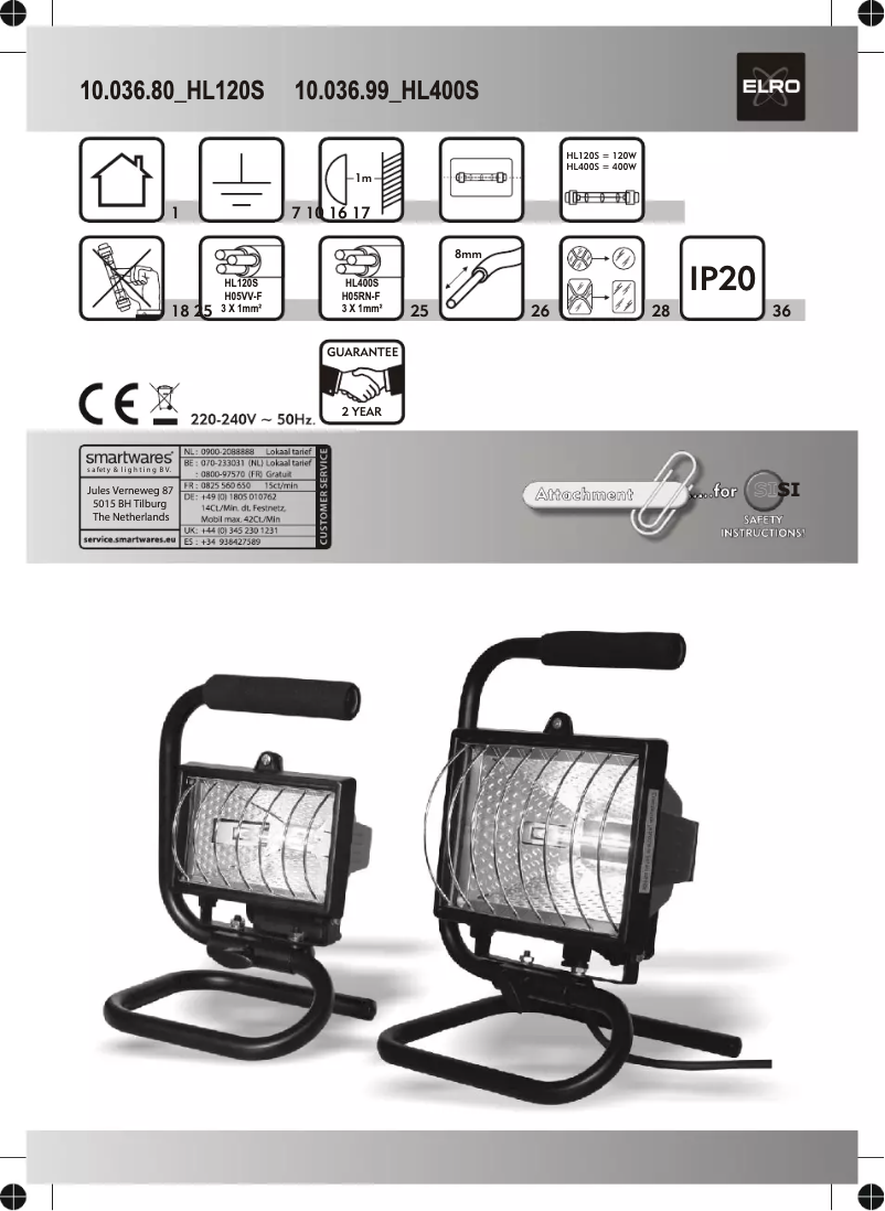 Imagen de la primera página del manual del dispositivo HL400S