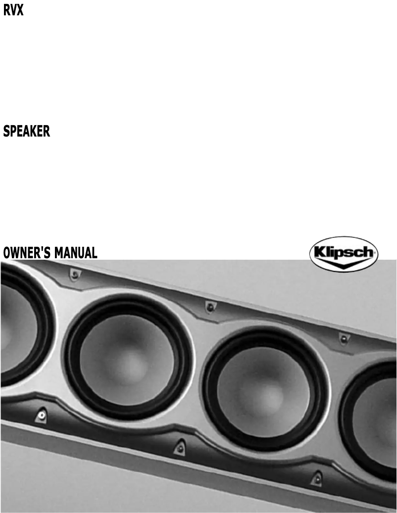 Página 1 del manual Manual de usuario Klipsch Reference RVX-54