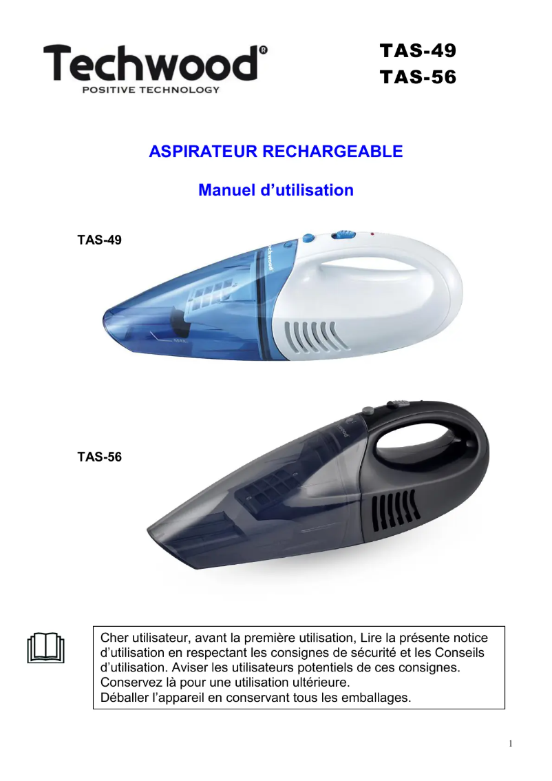 Imagen de la primera página del manual del dispositivo TAS-49