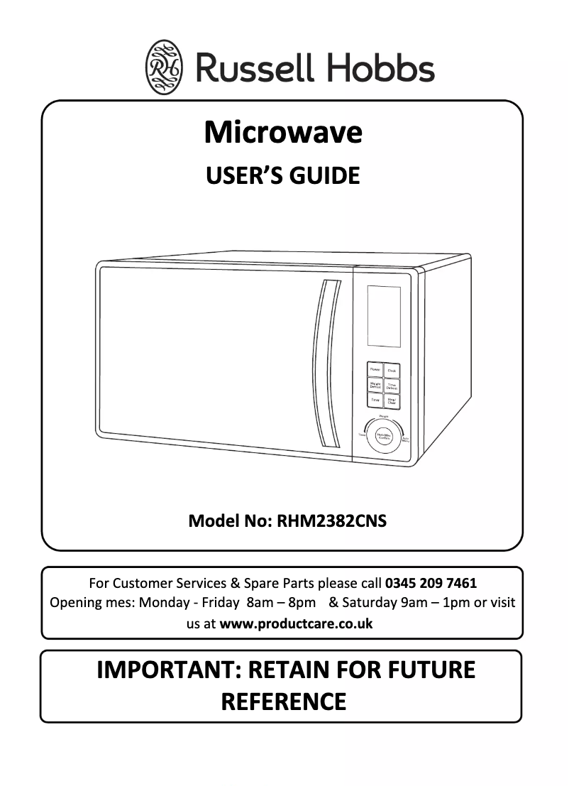 Imagen de la primera página del manual del dispositivo RHM2382CNS