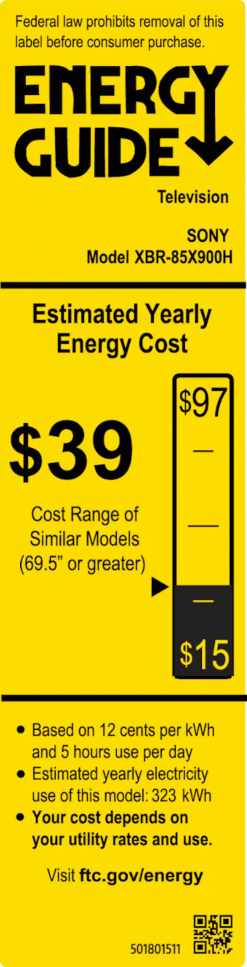 Página nº 1 - Etiqueta energética Sony Bravia XBR-85X900H