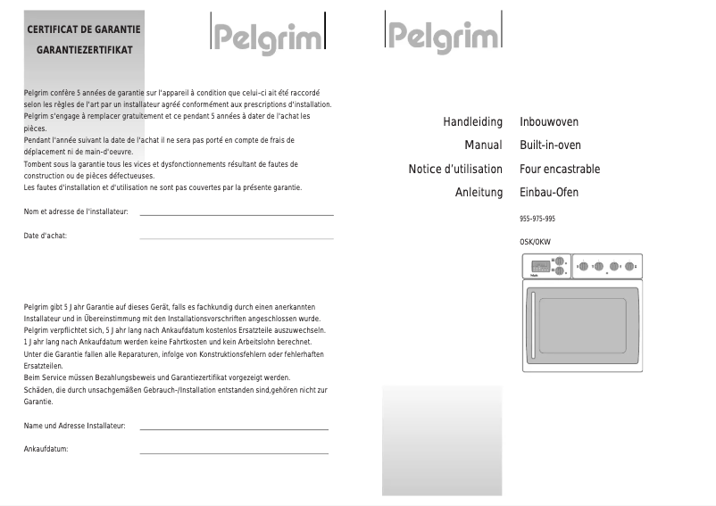 Página 1 del manual Manual de usuario Pelgrim OSK 975