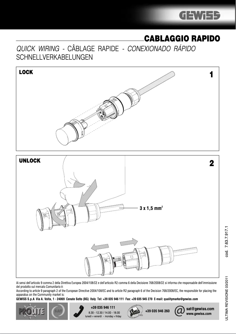 Página 1 del manual Manual de usuario Gewiss GW80035F