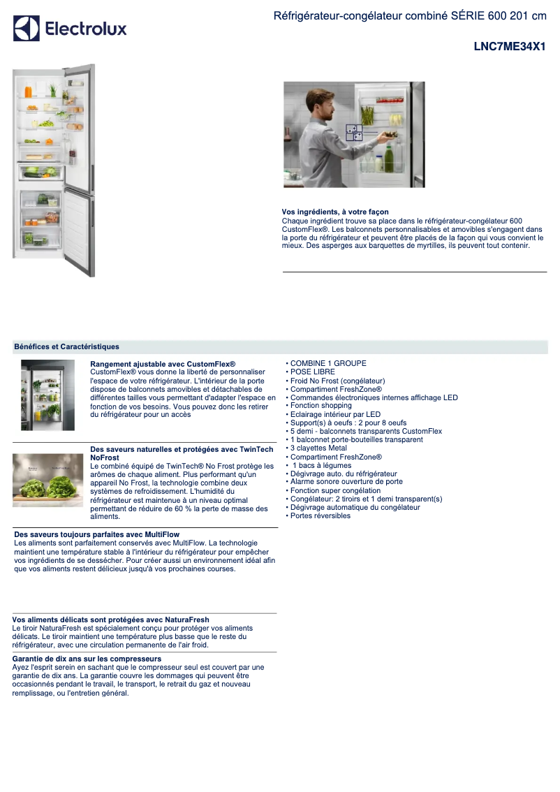 Página 1 del manual Ficha técnica Electrolux LNC7ME34X1