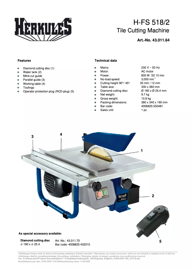 Página nº 1 - Manual de usuario Herkules H-FS 518/2
