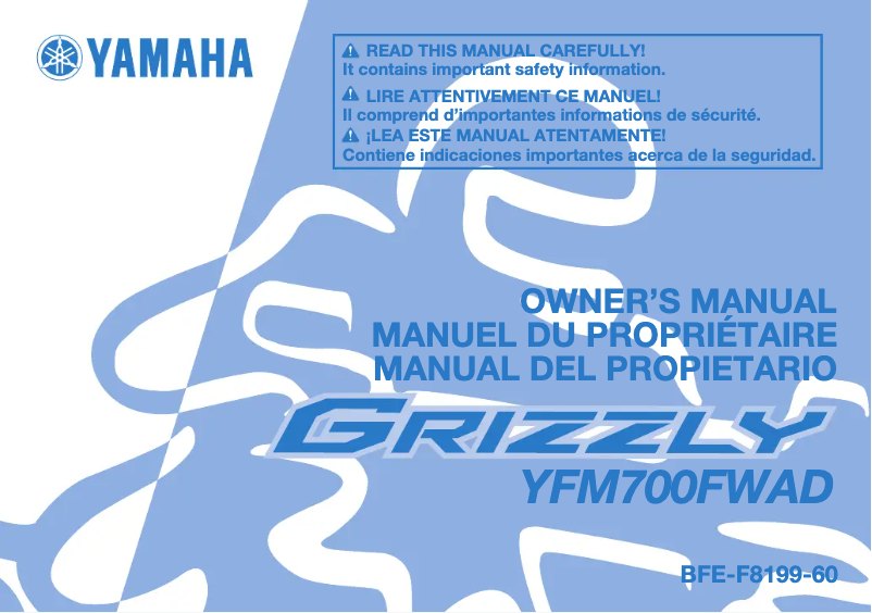 Imagen de la primera página del manual del dispositivo Grizzly 700 (2021)