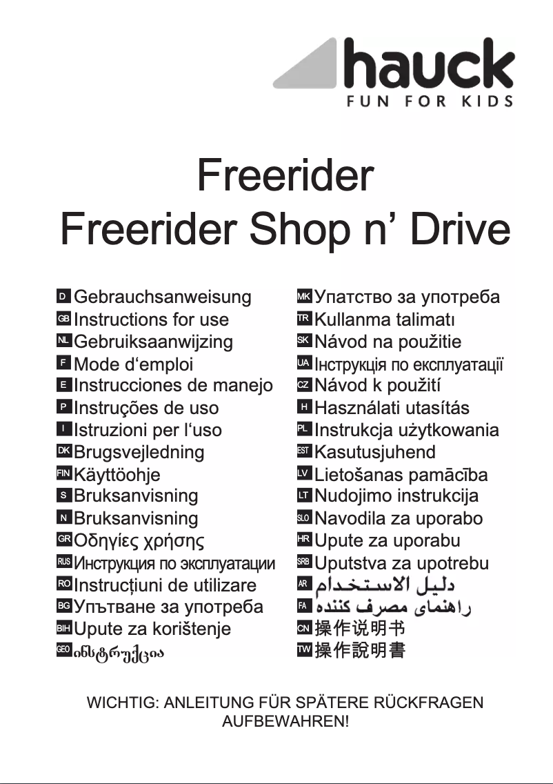 Página 1 del manual Manual de usuario Hauck Freerider Shop n Drive