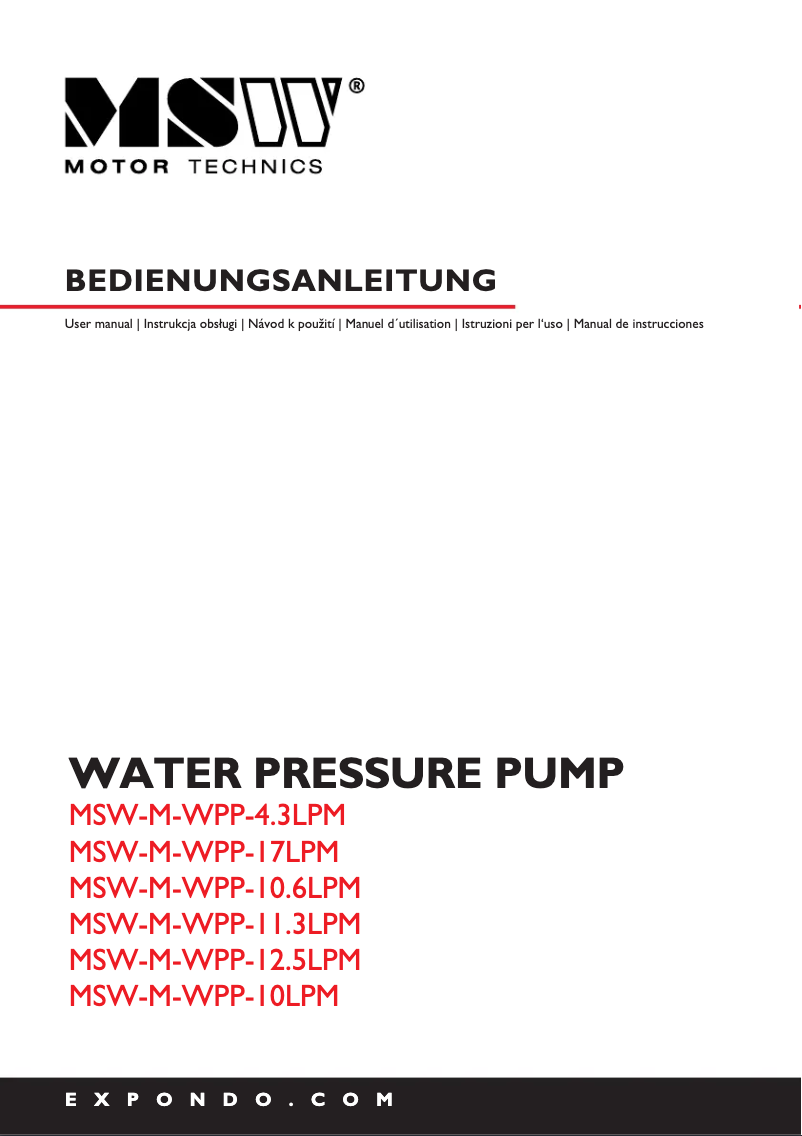 Imagen de la primera página del manual del dispositivo MSW-M-WPP-17LPM