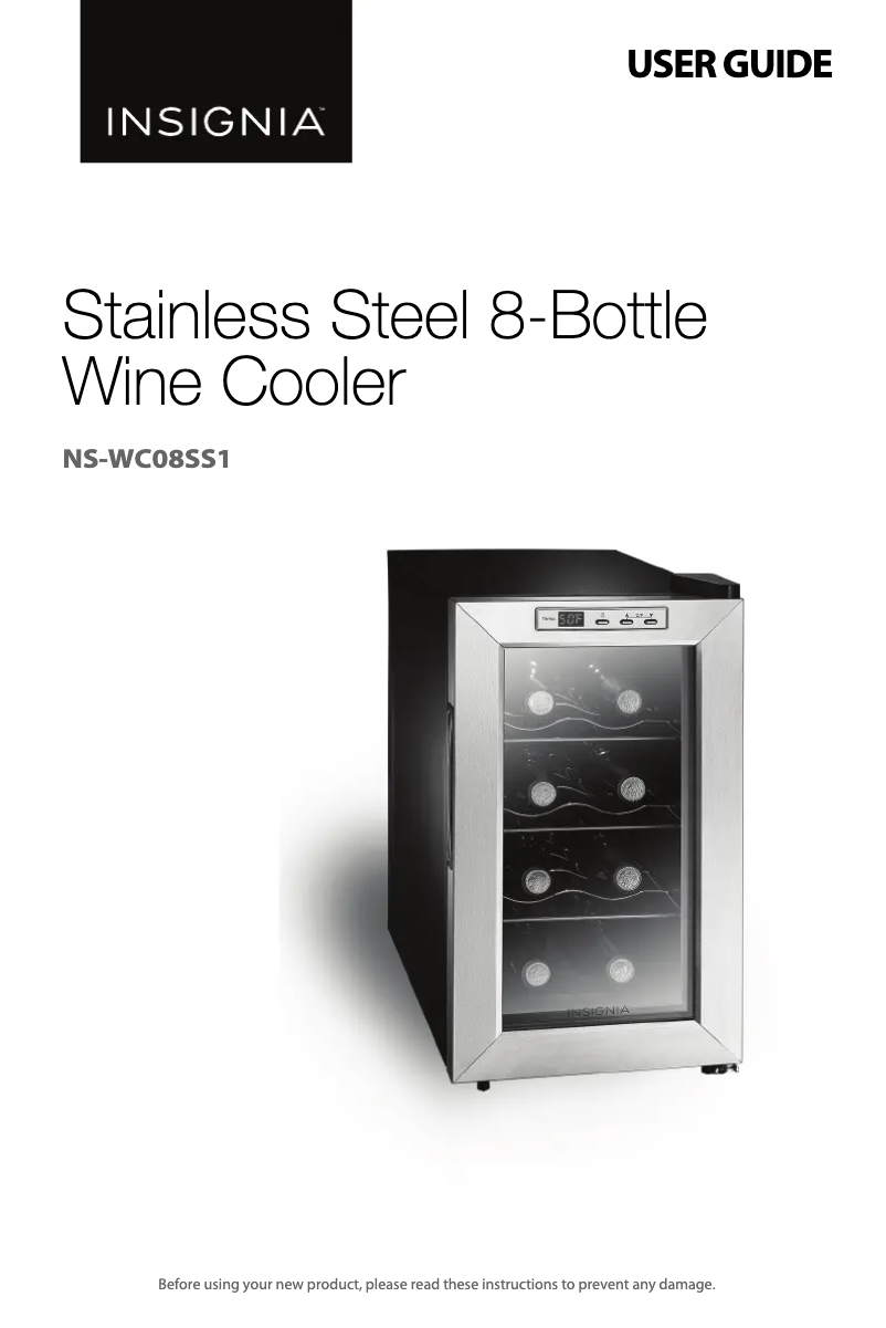 Imagen de la primera página del manual del dispositivo NS-WC08SS1