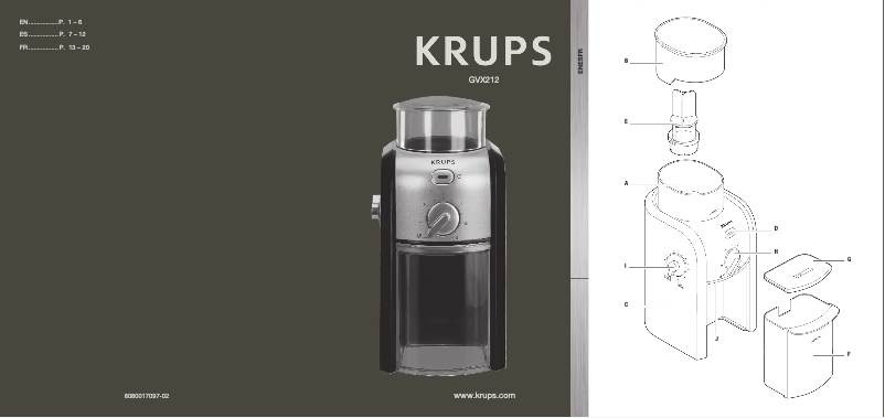 Página 1 del manual Manual de usuario Krups GVX1