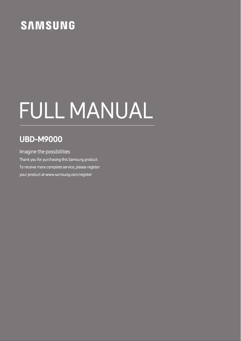 Página 1 del manual Manual de usuario Samsung UBD-M9000