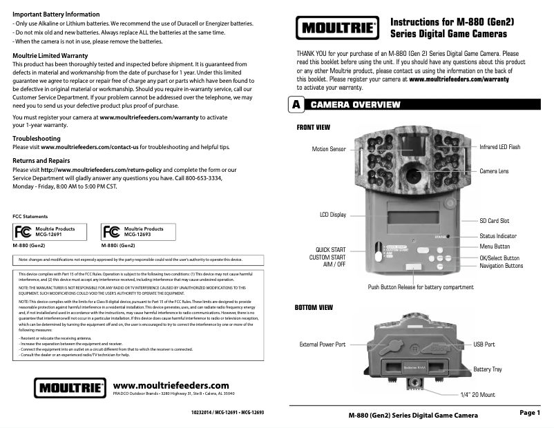 Imagen de la primera página del manual del dispositivo M-880i Gen 2