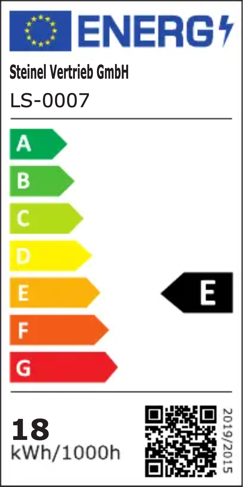 Página 1 del manual Etiqueta energética Steinel RS 200 SC
