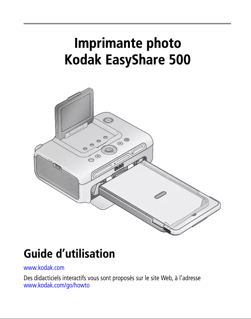 Imagen de la primera página del manual del dispositivo EasyShare Photo Printer 500