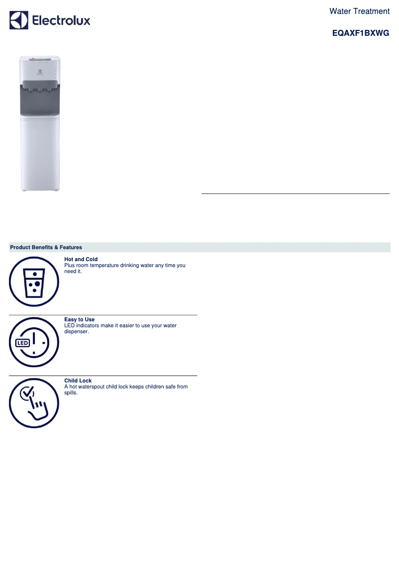 Página 1 del manual Ficha técnica Electrolux EQAXF1BXWG