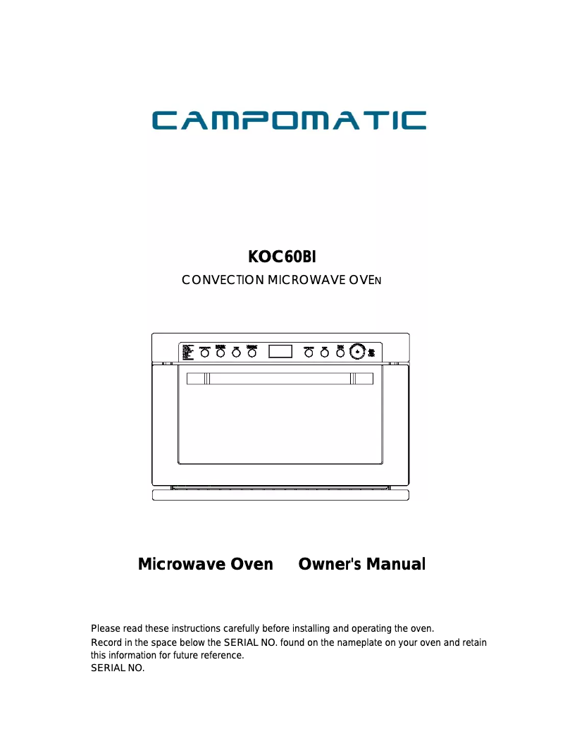 Página 1 del manual Manual de usuario Campomatic KOC60BI