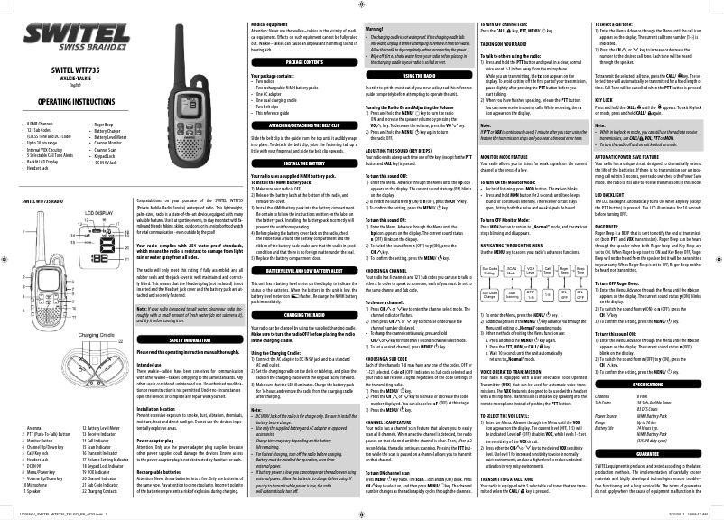 Página 1 del manual Manual de usuario Switel WTF 735