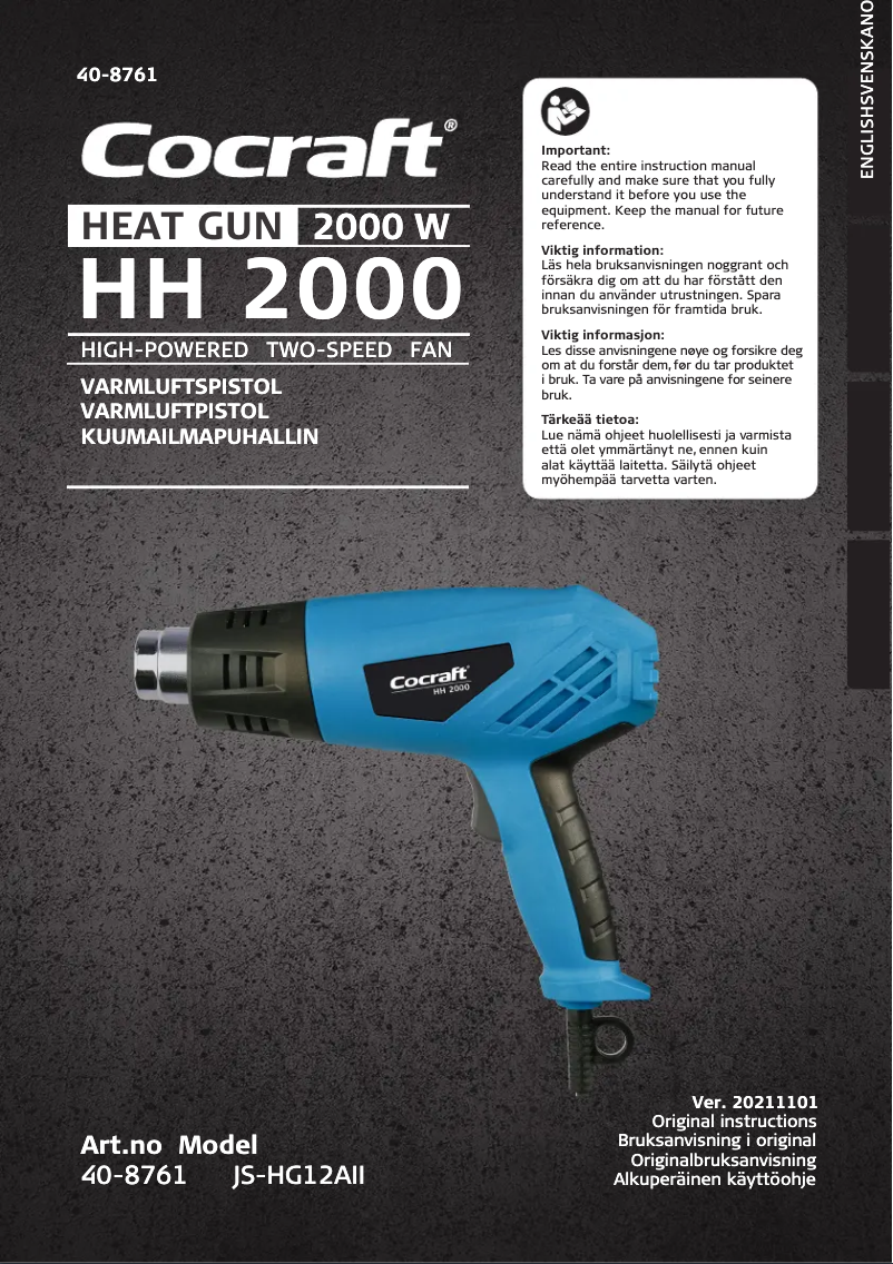 Página 1 del manual Manual de usuario Cocraft HH 2000