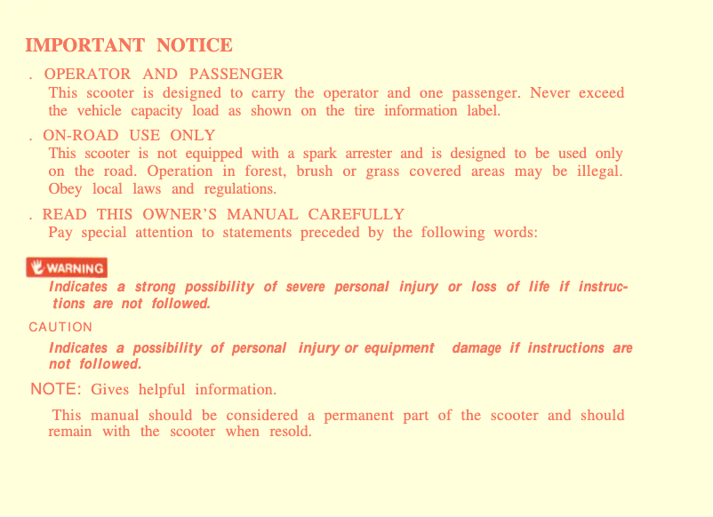 Imagen de la primera página del manual del dispositivo CH250 (1986)