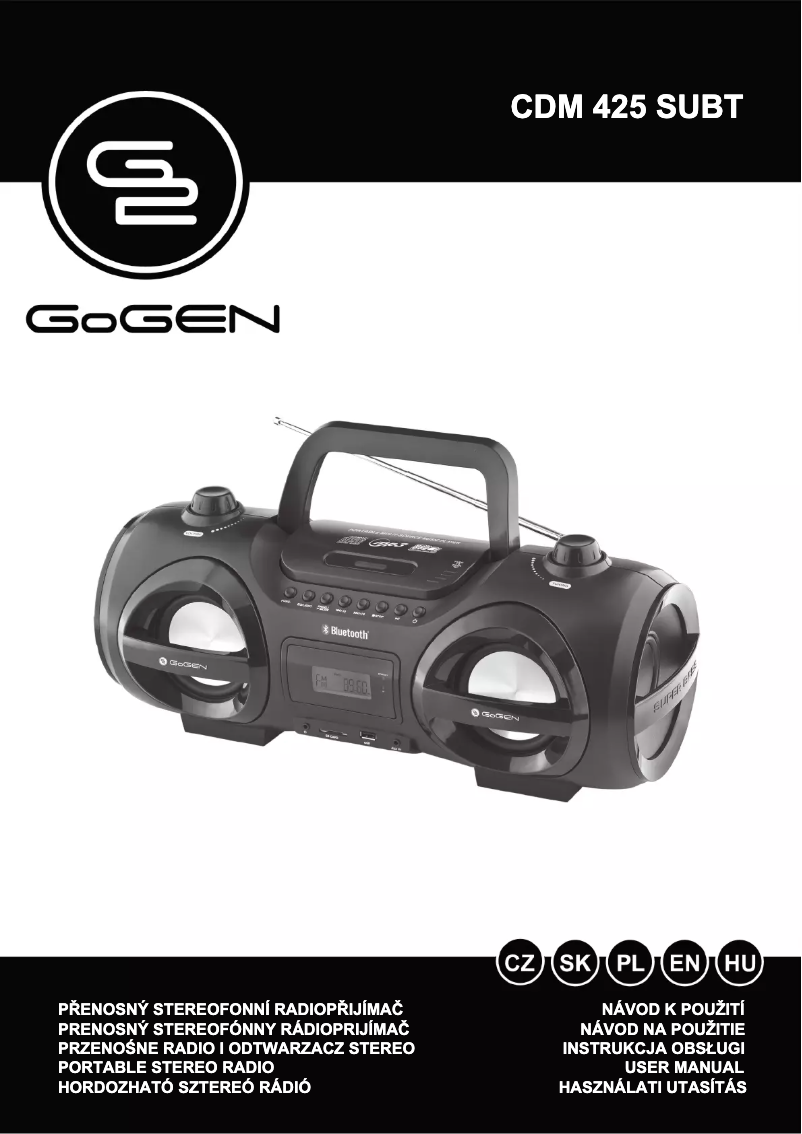 Página 1 del manual Manual de usuario GoGen CDM 425 SUBT