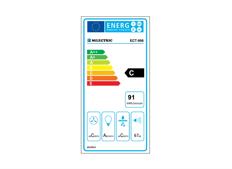 Página 1 del manual Etiqueta energética Milectric ECT-906