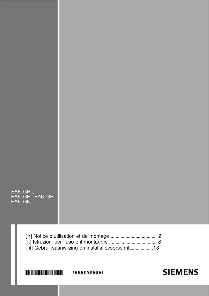 Imagen de la primera página del manual del dispositivo EA645GE11