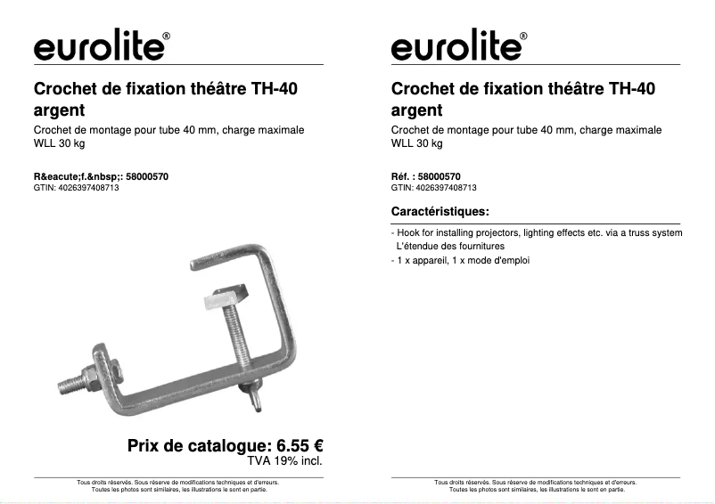 Imagen de la primera página del manual del dispositivo TH-40