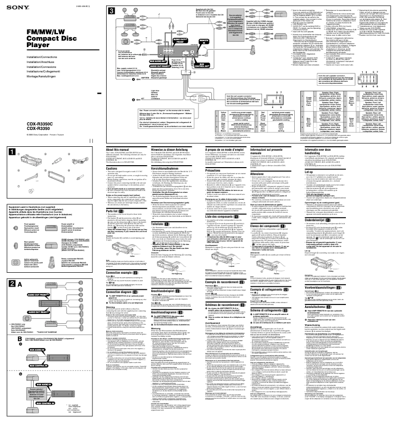Imagen de la primera página del manual del dispositivo CDX-R3350