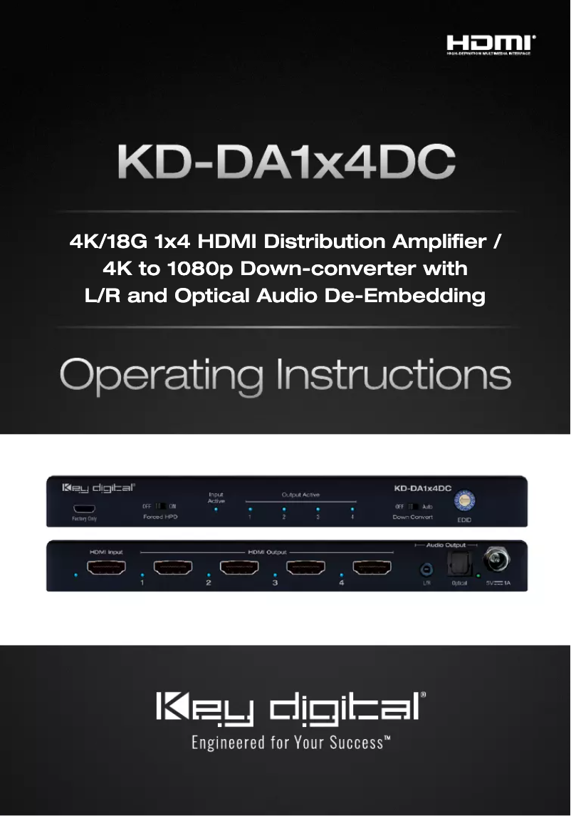 Imagen de la primera página del manual del dispositivo KD-DA1x4DC
