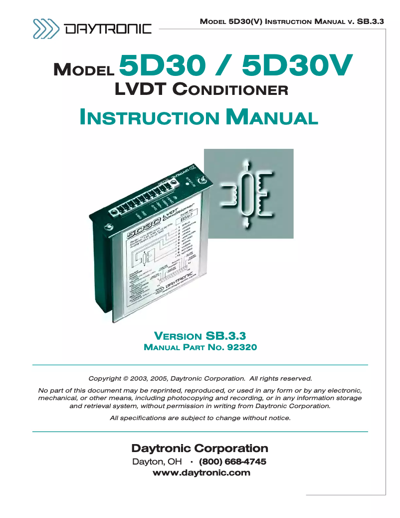Imagen de la primera página del manual del dispositivo 5D30