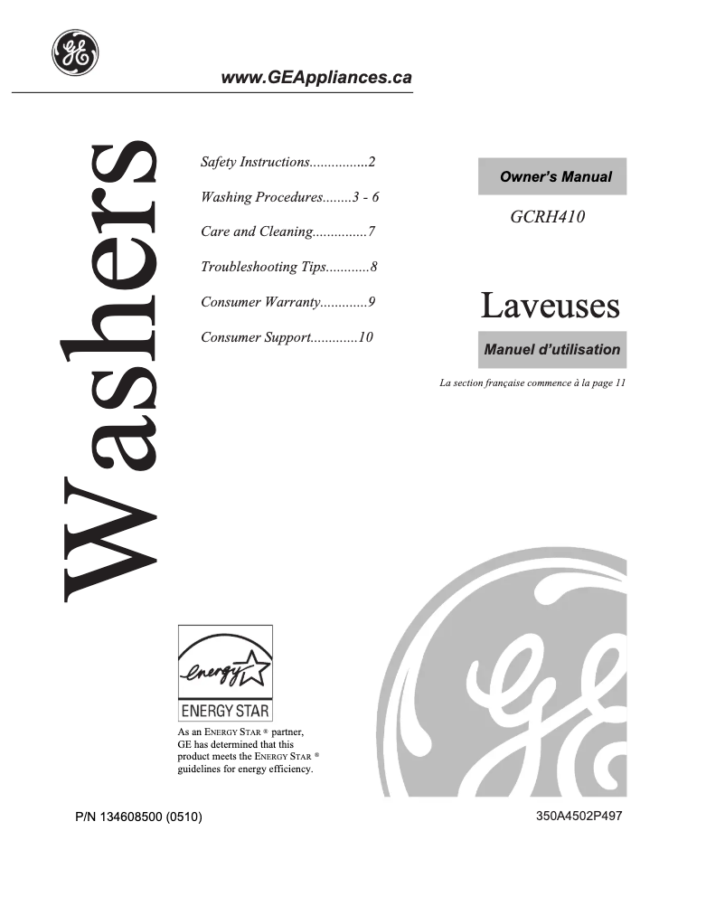 Imagen de la primera página del manual del dispositivo GCRH410