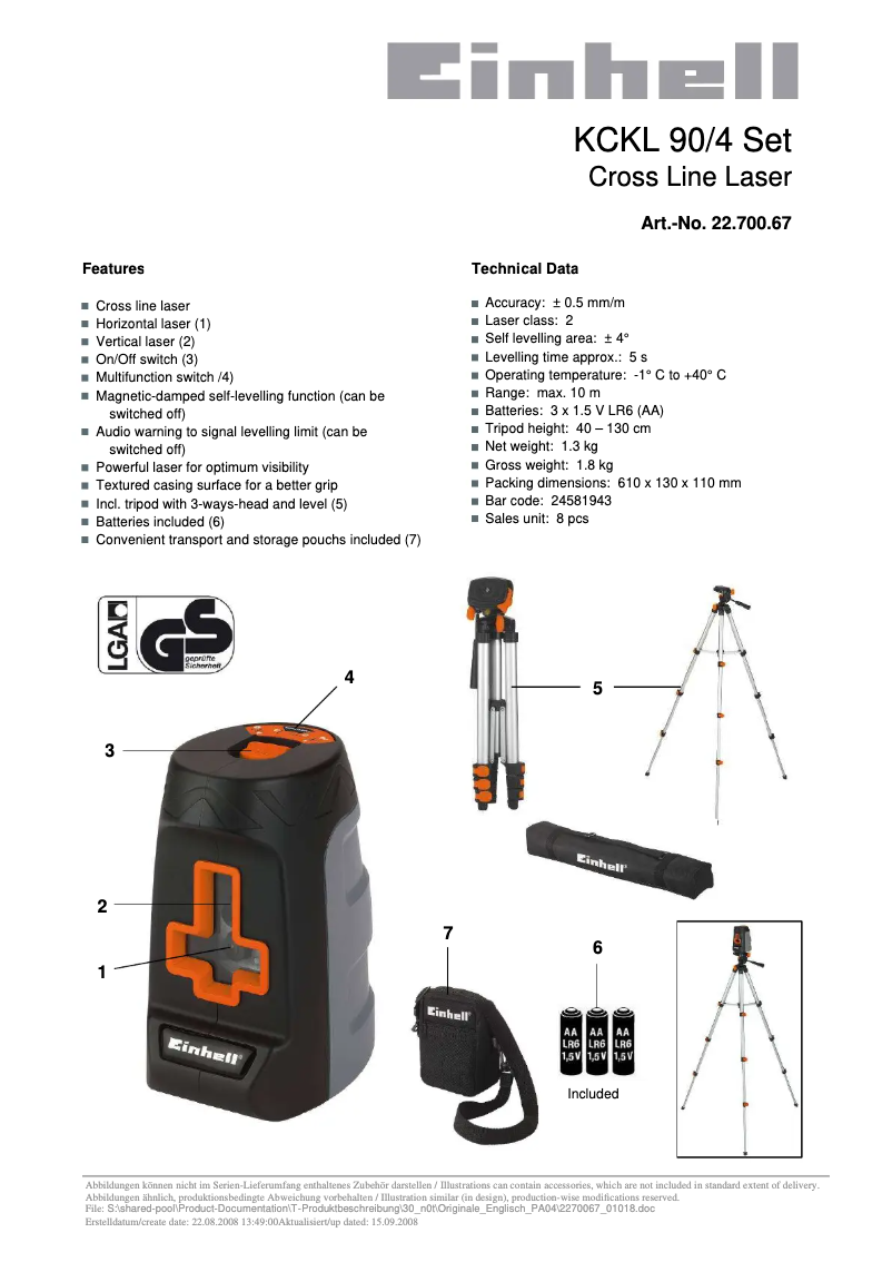 Página 1 del manual Manual de usuario Einhell KCKL 90/4
