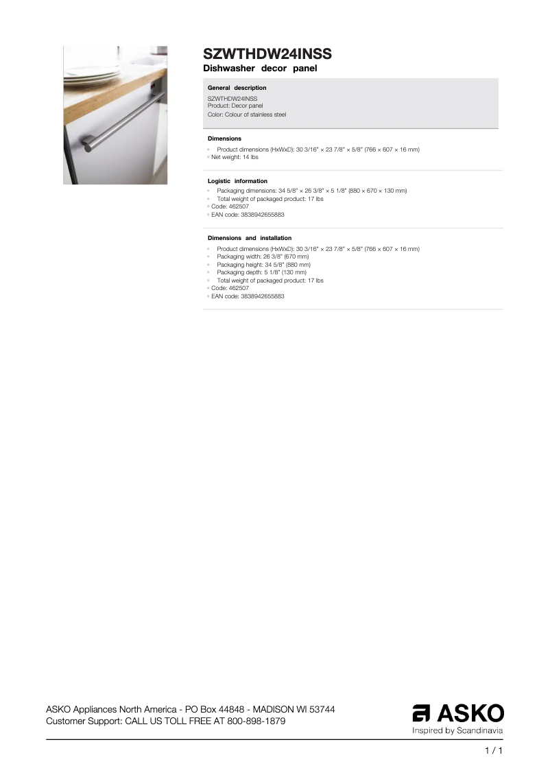 Imagen de la primera página del manual del dispositivo SZWTHDW24INSS