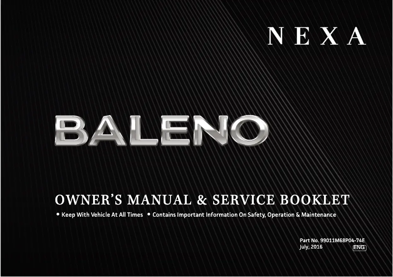 Imagen de la primera página del manual del dispositivo Baleno (2016)