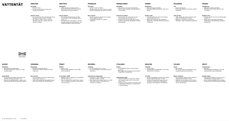 Página 1 del manual Manual de usuario Ikea VATTENTÄT 202.395.95