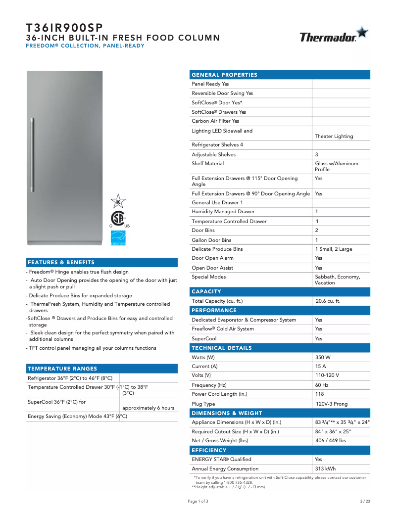 Imagen de la primera página del manual del dispositivo T36IR900SP