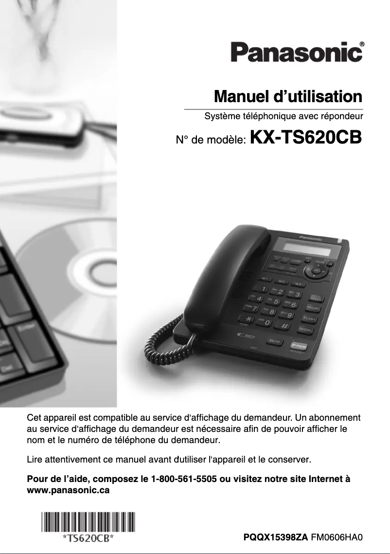 Imagen de la primera página del manual del dispositivo KX-TS620