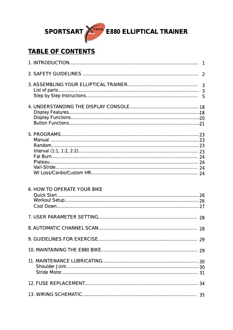 Página nº 1 - Manual de usuario SportsArt E880