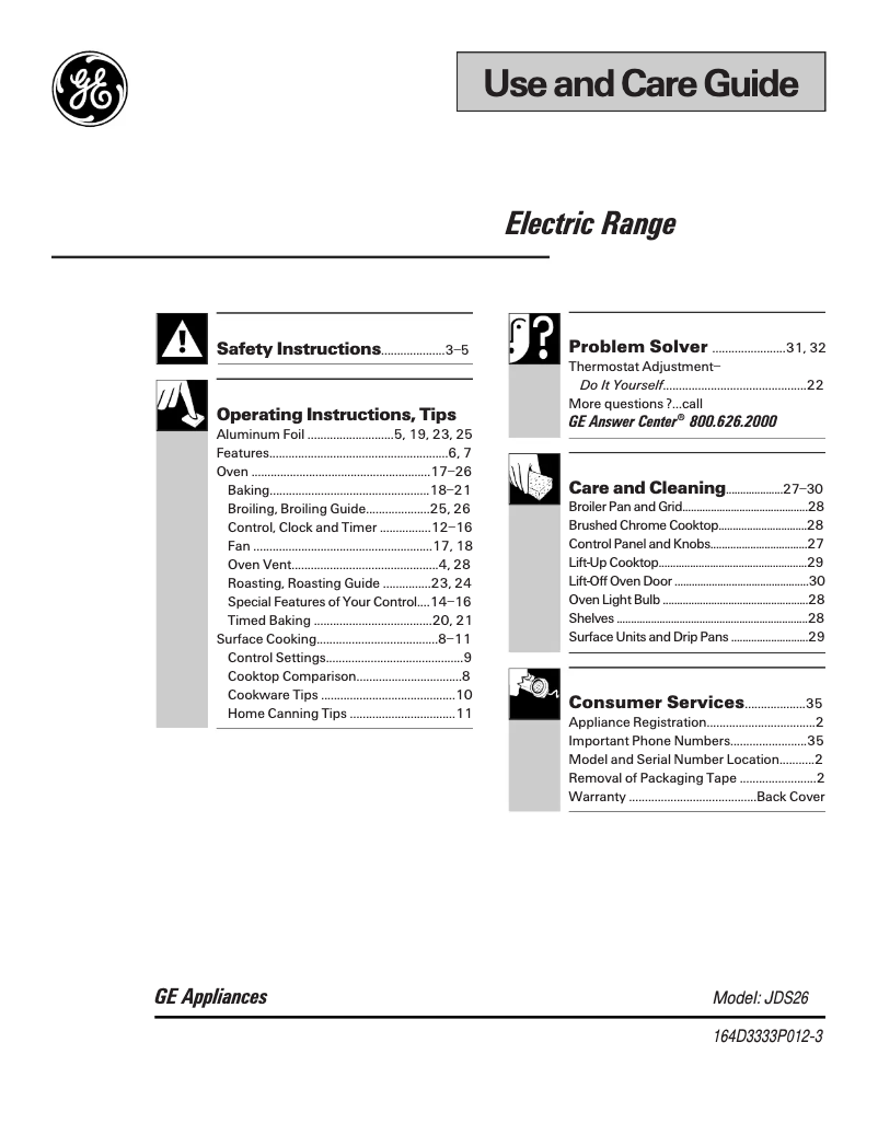 Imagen de la primera página del manual del dispositivo JDS26BWAD