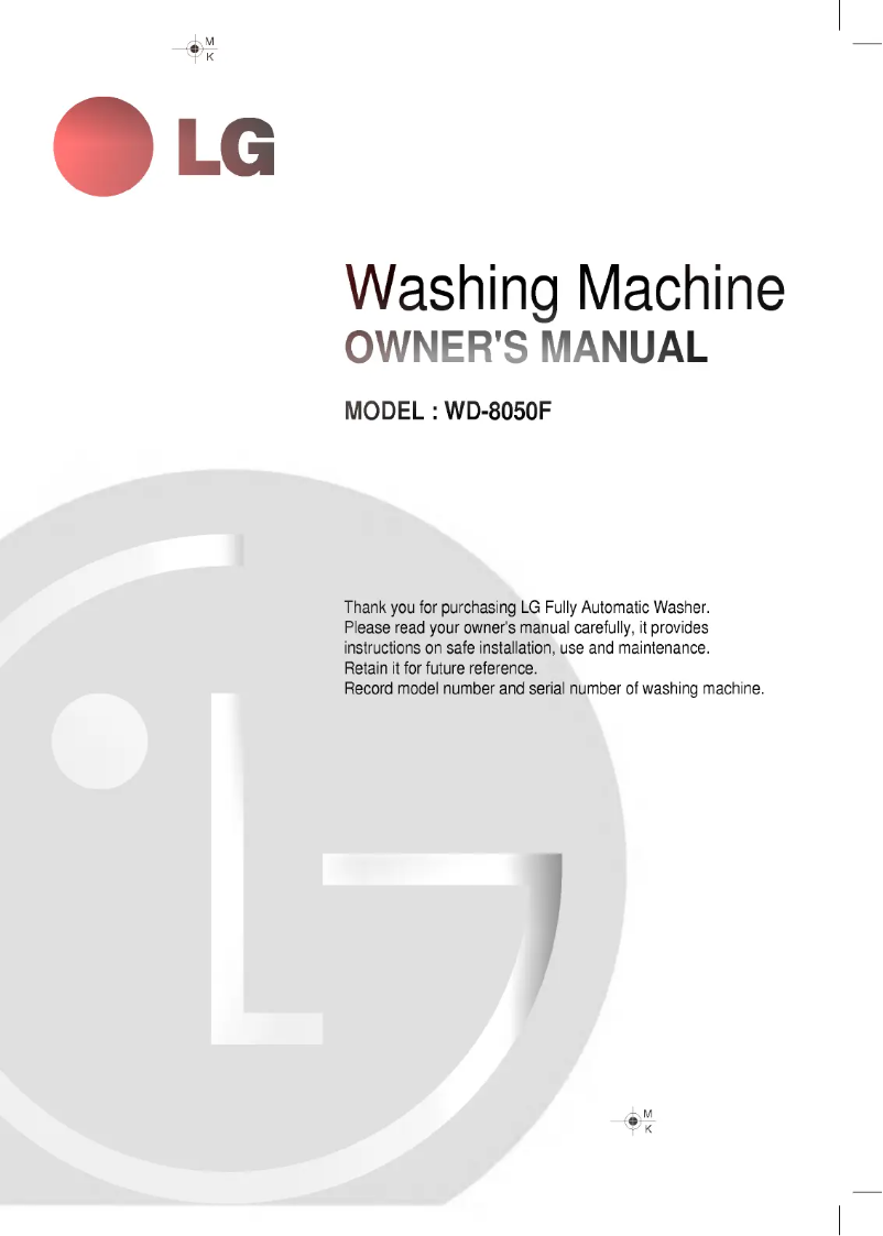 Página nº 1 - Manual de usuario LG WDS8050F