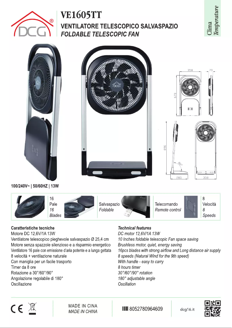 Imagen de la primera página del manual del dispositivo VE1605TT