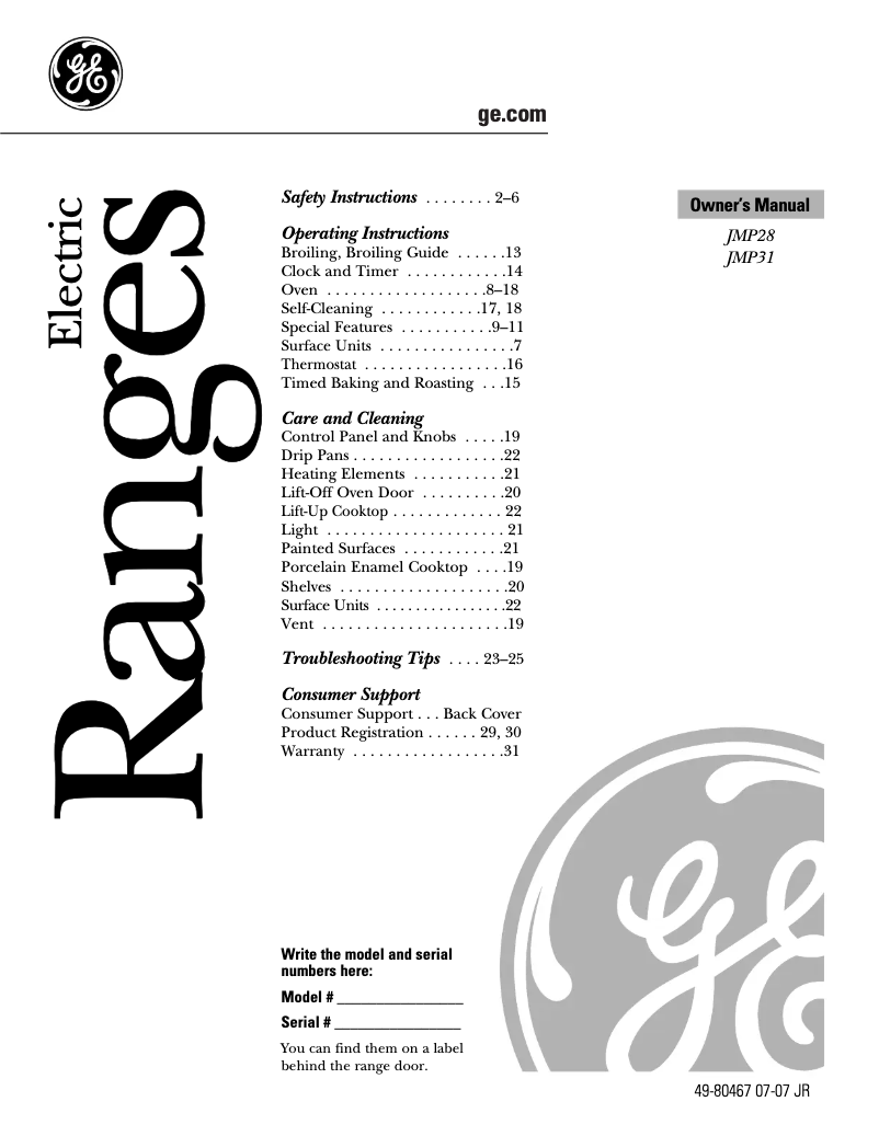 Imagen de la primera página del manual del dispositivo JMP28BCWH