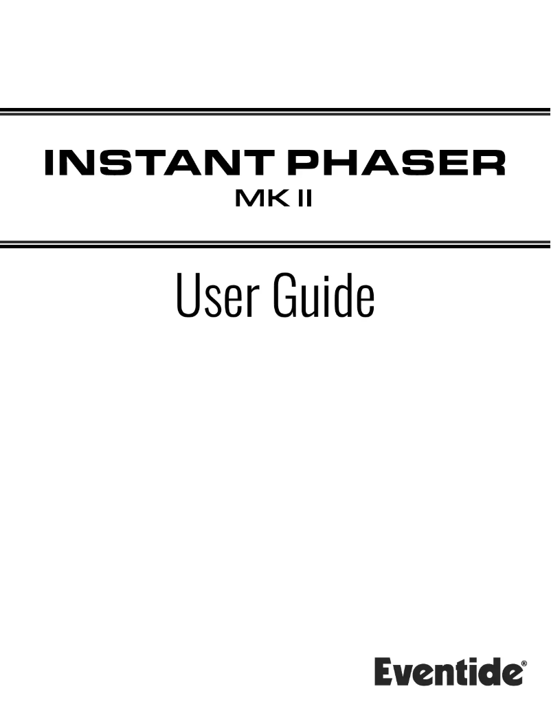 Página 1 del manual Manual de usuario Eventide Instant Phaser mkII