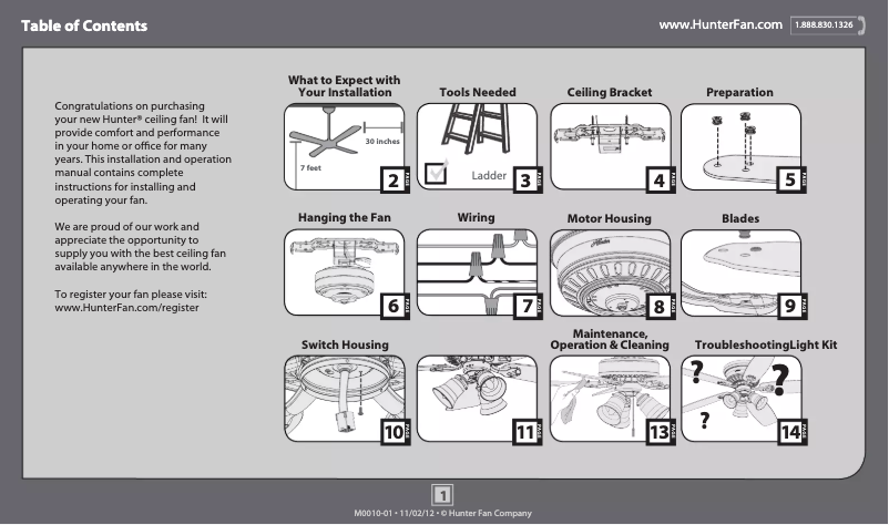 Página 1 del manual Manual de usuario Hunter Hatherton 52085