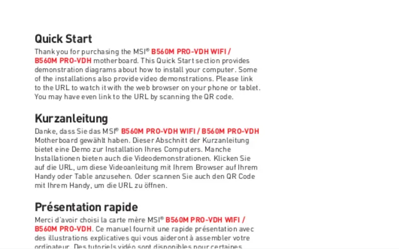 Página 1 del manual Manual de usuario MSI B560M PRO-VDH