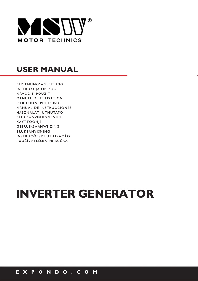 Página 1 del manual Manual de usuario MSW MSW-PG-100